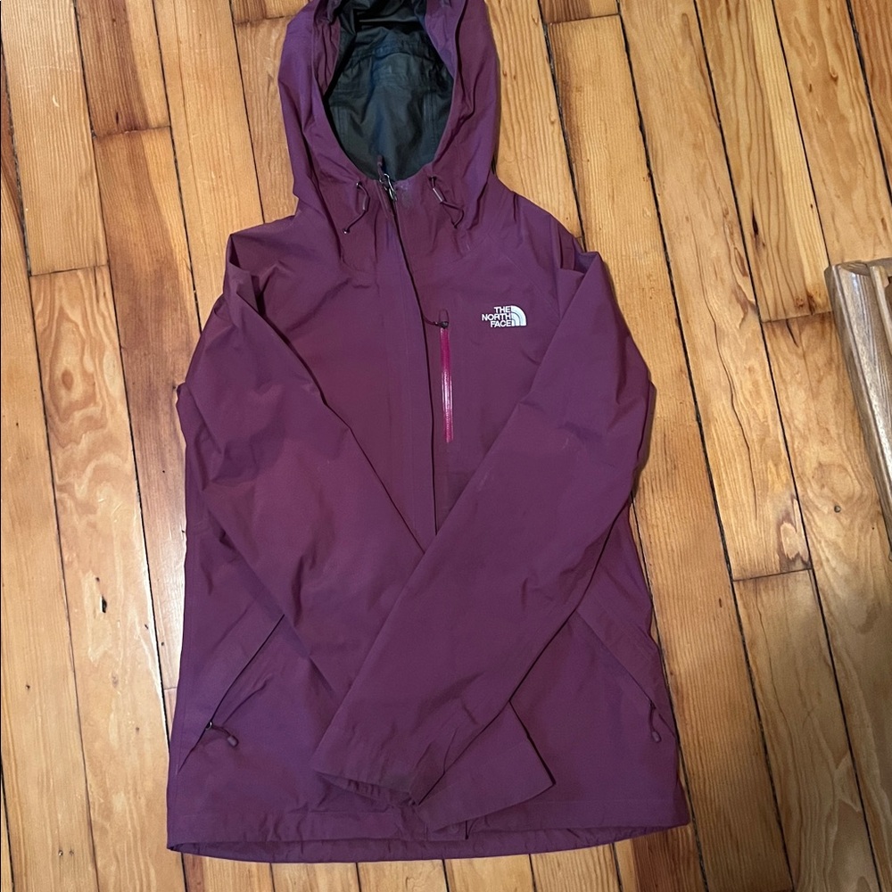The North Face Magenta Hooded Rain Jacket